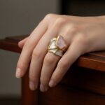 Zilveren ring met rozenkwarts