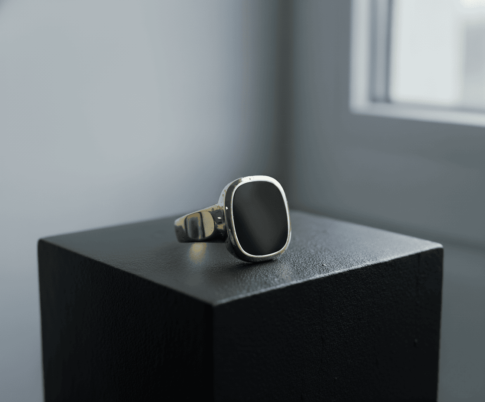 Christian gouden onyx zegelring