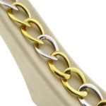 14 karaat bicolor gourmette schakelarmband