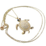 14 karaat schildpad hanger met ketting