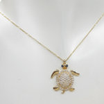 14 karaat schildpad hanger met ketting