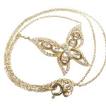 14 karaat zirkonia vlinder hanger