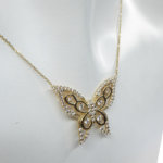 14 karaat zirkonia vlinder hanger