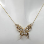 14 karaat zirkonia vlinder hanger