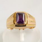 Geel gouden amethyst ring