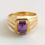 Geel gouden amethyst ring