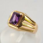 Geel gouden amethyst ring