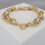 Gouden tricolor schakelarmband