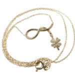 Gouden zirkonia klavertje vier hanger