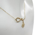Gouden zirkonia klavertje vier hanger