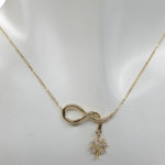 Gouden zirkonia klavertje vier hanger