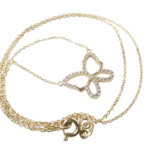 Gouden zirkonia vlinder hanger
