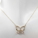 Gouden zirkonia vlinder hanger