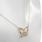 Gouden zirkonia vlinder hanger