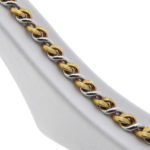 Rose en wit gouden gevlochten schakelarmband