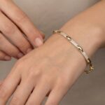 14 karaat gouden rose armband met zirkonia