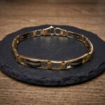 Massieve bicolor armband met keramiek