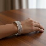 Zilveren klemarmband geweven en torsdraad