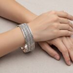 Zilveren klemarmband geweven en torsdraad