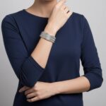 Zilveren klemarmband geweven en torsdraad