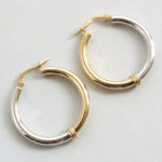 14 karaat gouden bicolor oorbellen