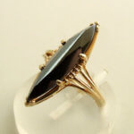 14 karaat gouden ring met hematiet