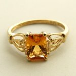 Geel gouden citrien ring