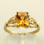 Geel gouden citrien ring