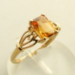 Geel gouden citrien ring