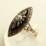 Zilver op gouden ring met roosdiamant