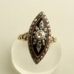 Zilver op gouden ring met roosdiamant