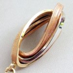 14 karaat tricolor gouden oorbellen