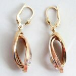 14 karaat tricolor gouden oorbellen 14 karaat tricolor gouden oorbellen