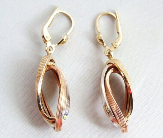 14 karaat tricolor gouden oorbellen 14 karaat tricolor gouden oorbellen