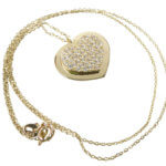 Geel gouden zirkonia hart hanger