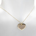 Geel gouden zirkonia hart hanger