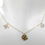 Gouden gekleurde zirkonia bedelketting