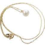 Gouden parel hanger met ketting