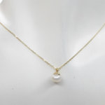 Gouden parel hanger met ketting