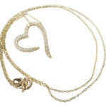 Gouden zirkonia hart hanger