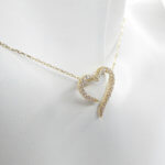 Gouden zirkonia hart hanger