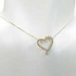 Gouden zirkonia hart hanger