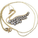 Gouden zirkonia zwaan hanger