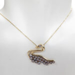 Gouden zirkonia zwaan hanger