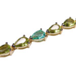 Zilveren double armband met synthetische edelstenen