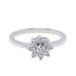 14 karaat wit gouden ring met briljanten