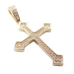 14 karaat gouden kruis met zirkonia