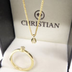 14 karaat gouden ring met diamant