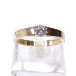 14 karaats geel gouden ring met zirkonia