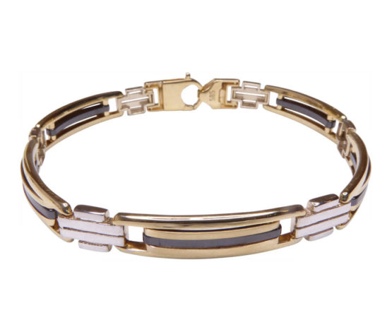 Bicolor gouden armband met keramiek